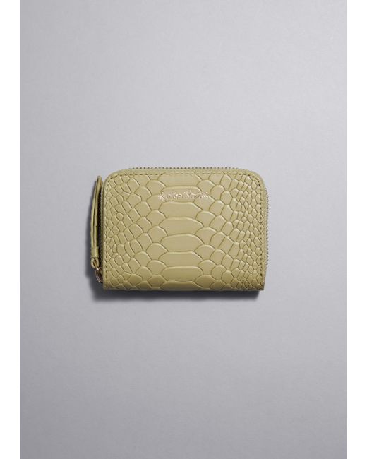 Other Stories Snake Embossed Leather Wallet