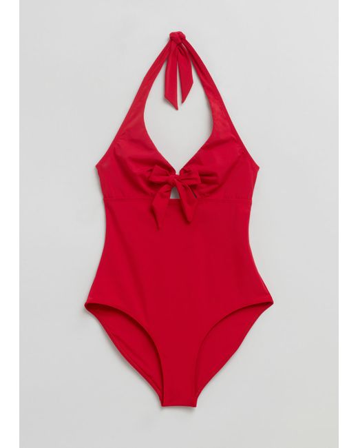Other Stories Halterneck Bow Swimsuit