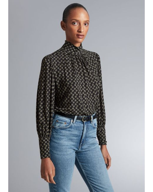 Other Stories Mock Neck Blouse