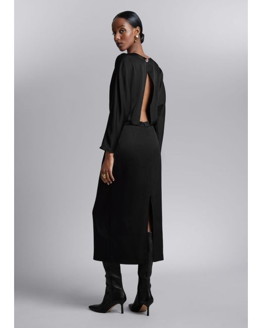 Other Stories Open Back Midi Dress