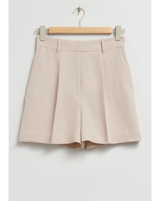 Other Stories Pleated Silk Shorts