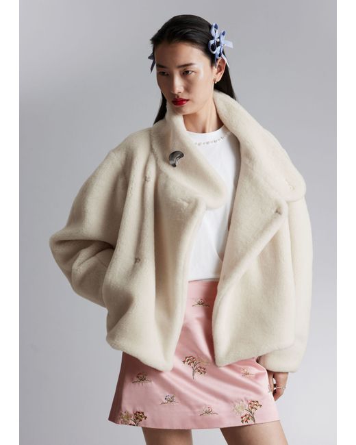 Other Stories Cropped Faux Fur Jacket