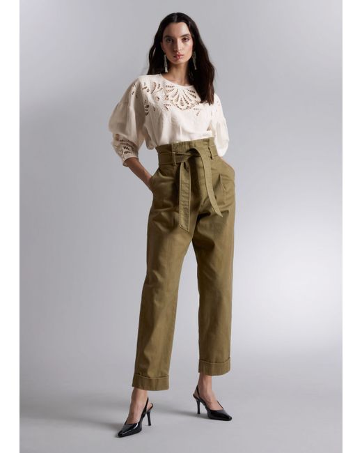 Other Stories Cropped Paperbag Trousers