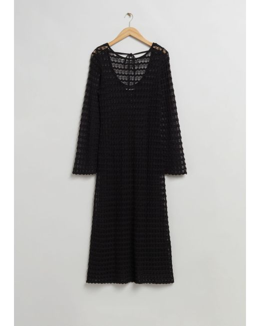 Other Stories Open Tie-Back Pointelle Knit Dress