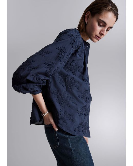 Other Stories Voluminous Stand-Up Collar Blouse