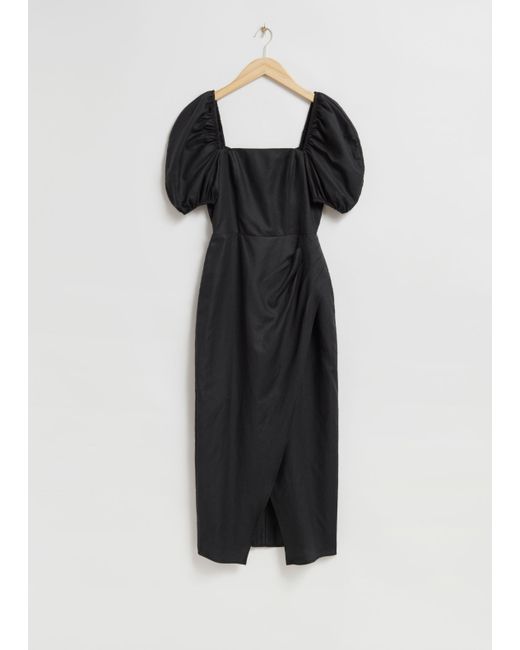 Other Stories Fitted Puff Sleeve Dress