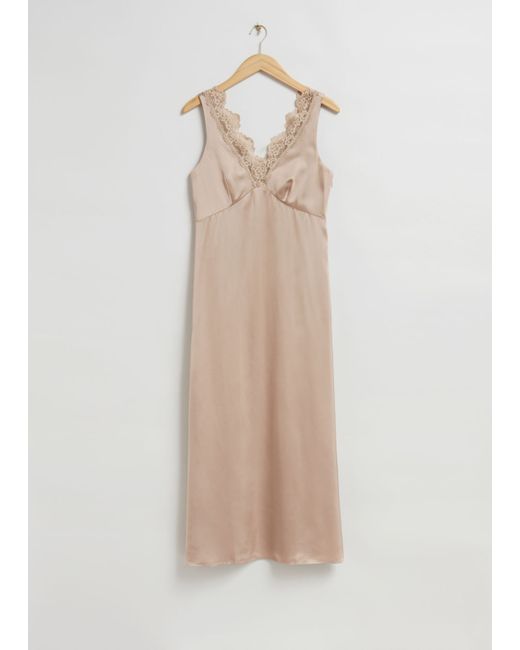 Other Stories Lace-Trimmed Slip Dress