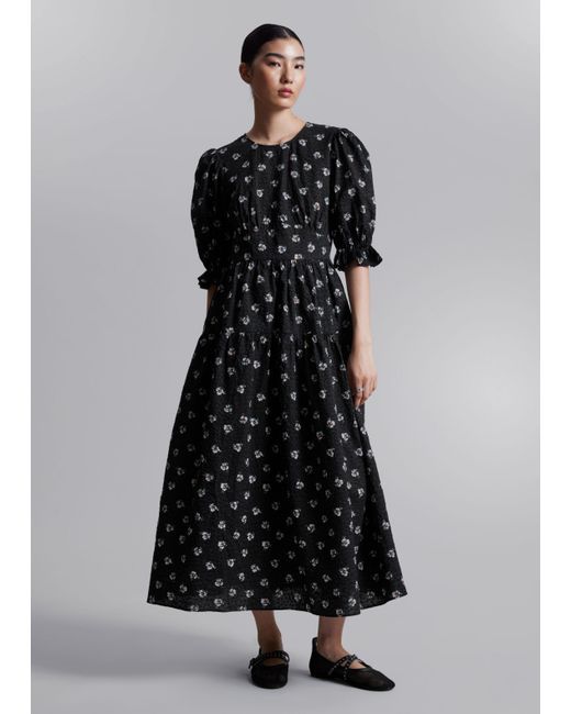 Other Stories Puff-Sleeve Midi Dress