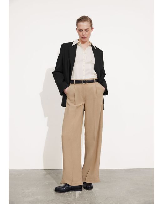 Other Stories Straight-Leg Pleated Trousers