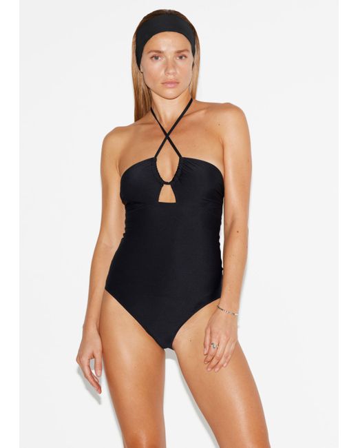 Other Stories Strappy Halterneck Swimsuit