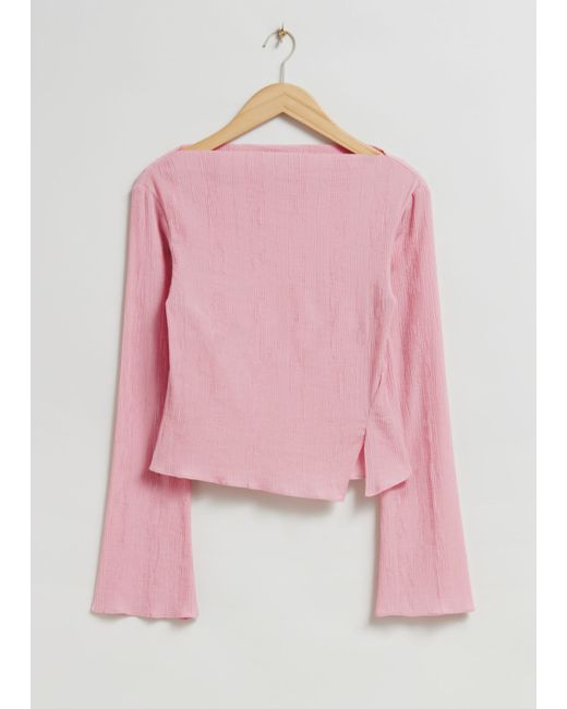 Other Stories Cropped Asymmetric Frilled Top