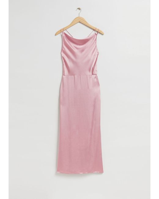 Other Stories Cowl-Neck Satin Dress