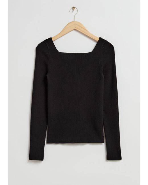 Other Stories Square-Neck Knit Top
