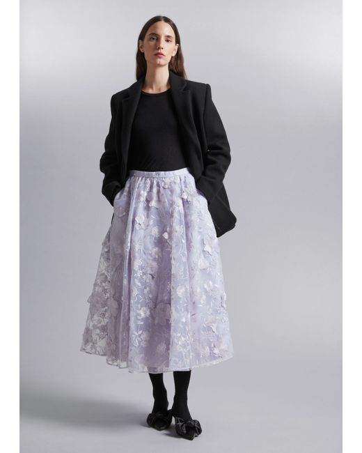 Other Stories Voluminous Floral Midi Skirt