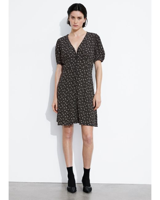 Other Stories Printed Buttoned Mini Dress