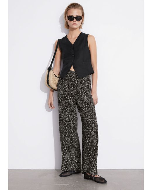 Other Stories Wide Printed Trousers