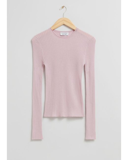 Other Stories Merino Wool Ribbed Top