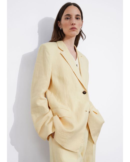 Other Stories Fitted Linen Blazer