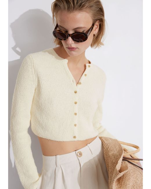 Other Stories Cropped Rib-Knit Cardigan