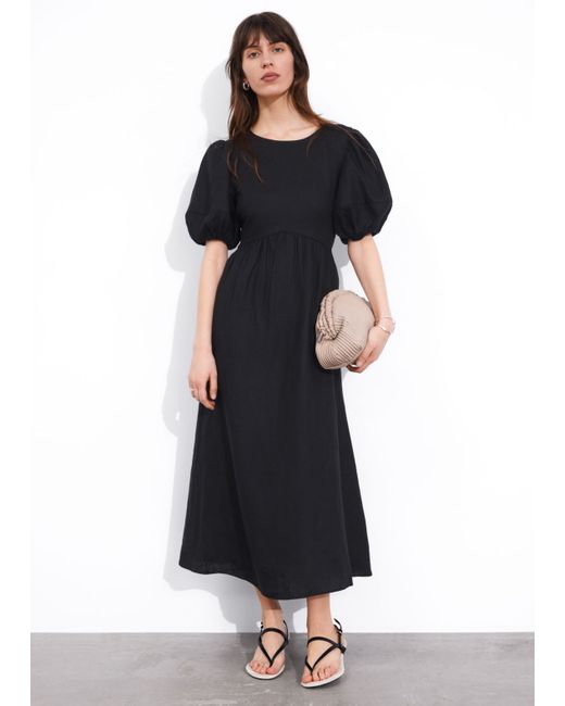 Other Stories Puff-Sleeve Midi Dress
