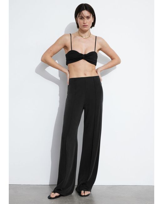 Other Stories Cupro Pin Tuck Trousers