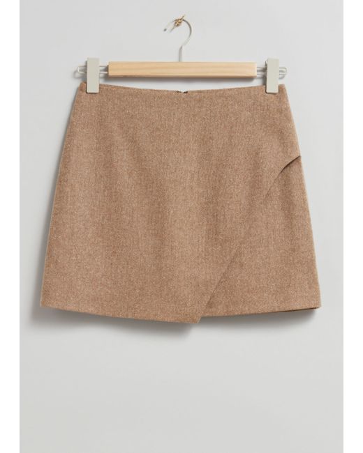 Other Stories Asymmetric Tweed Mini Skirt