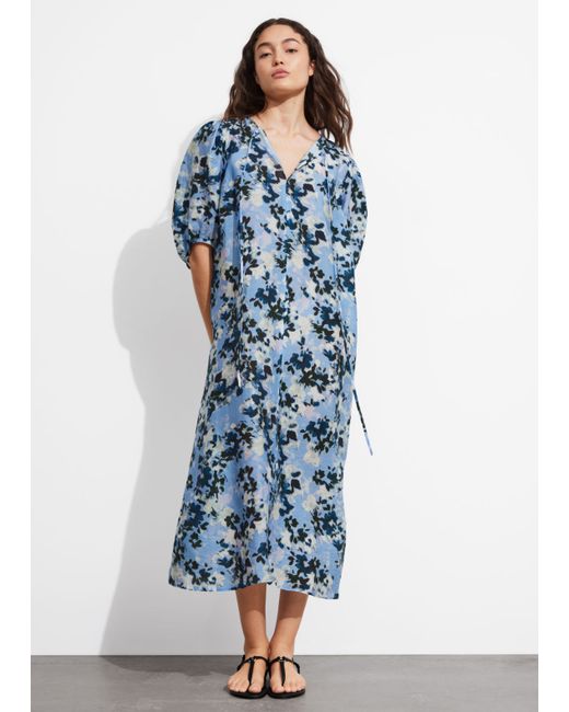 Other Stories Relaxed Puff Sleeve Midi Dress