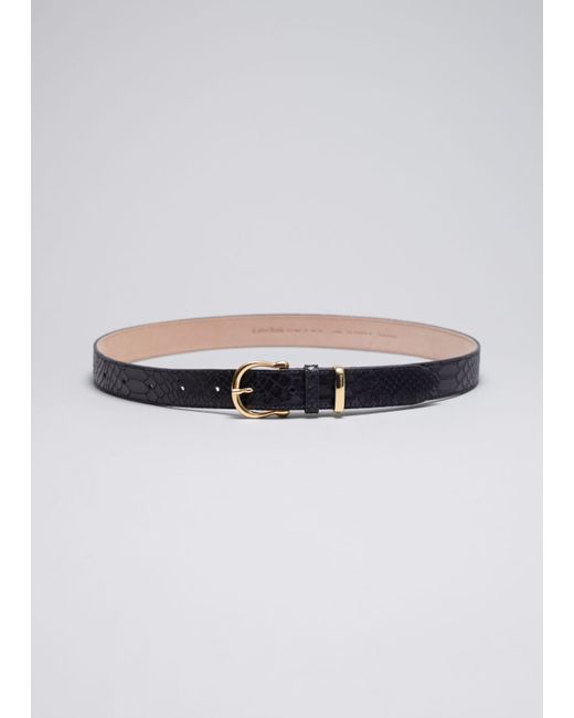 Other Stories Croc Embossed Leather Belt