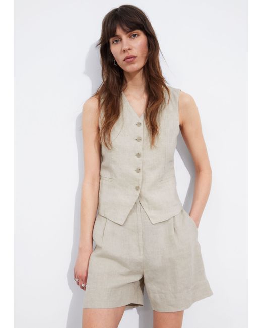 Other Stories Tailored Linen Shorts