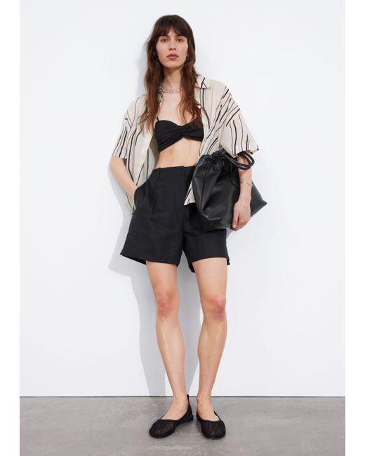 Other Stories Tailored Linen Shorts