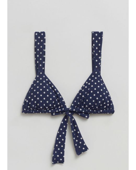 Other Stories Polka-Dot Triangle Bikini Top