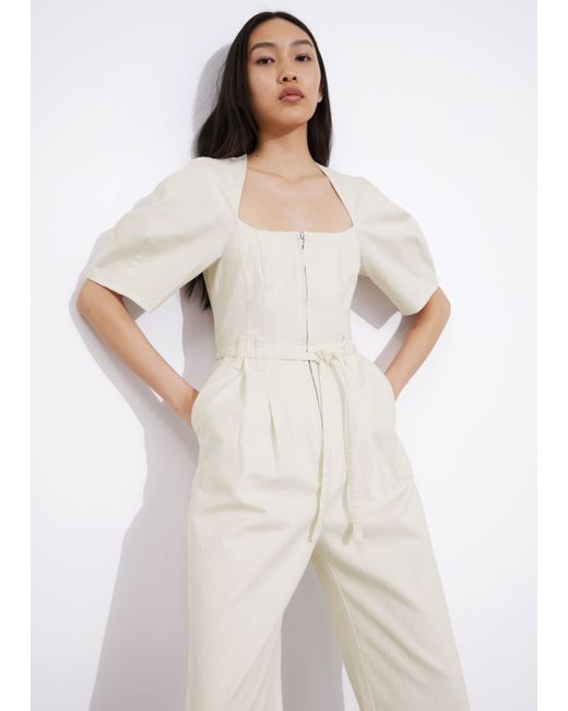 Other Stories Belted Zip-Front Jumpsuit