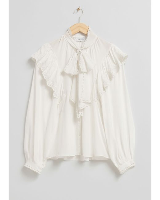 Other Stories Scalloped Ruffle Blouse