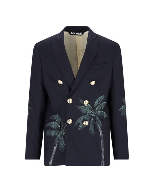 Palm Angels Printed Double Breast Blazer