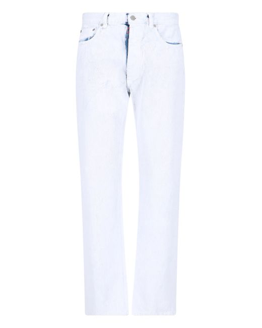 Maison Margiela Straight Jeans With Coated Design