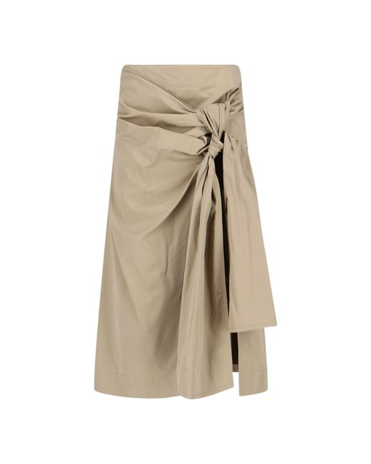 Bottega Veneta Knot Detail Midi Skirt