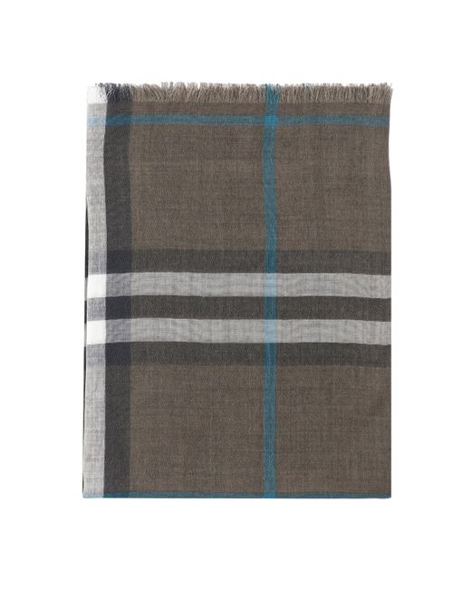 Burberry Check Wool And Silk Reversible Scarf