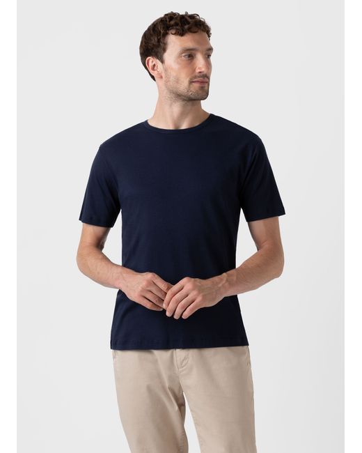 Sunspel Sea Island Cotton T-shirt in Navy