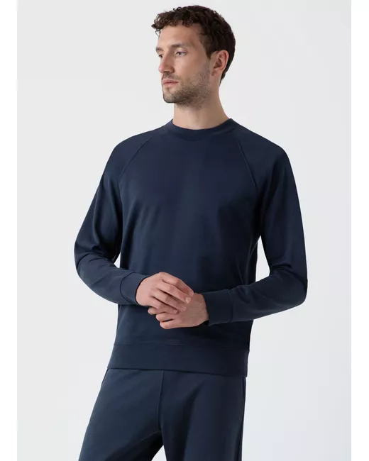 Sunspel Sea Island Cotton Sweatshirt Navy