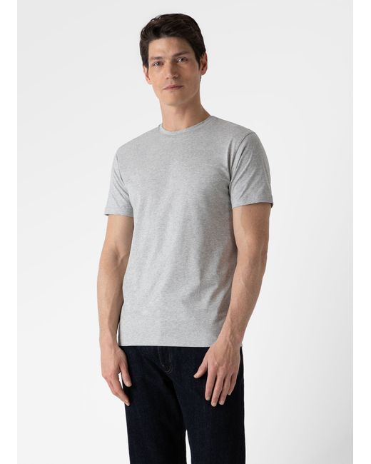 Sunspel Riviera Midweight T-shirt Grey Melange