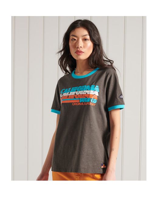 Superdry Cali Surf Graphic Ringer T-Shirt