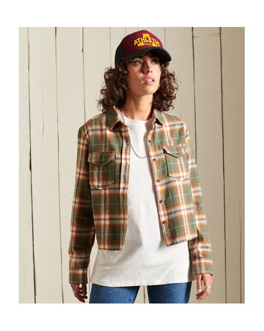 Superdry Organic Cotton Heritage Check Cropped Shirt