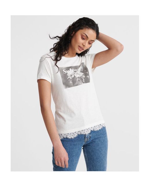 Superdry Tilly Lace Graphic T-Shirt