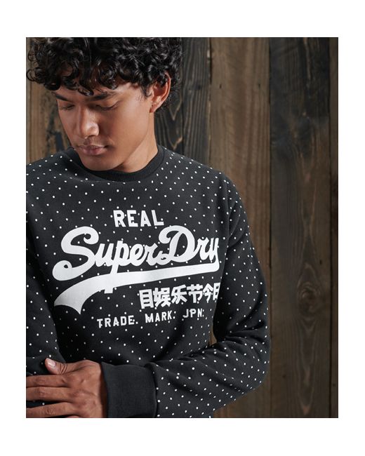 Superdry Vintage Logo All over Print Crew Sweatshirt