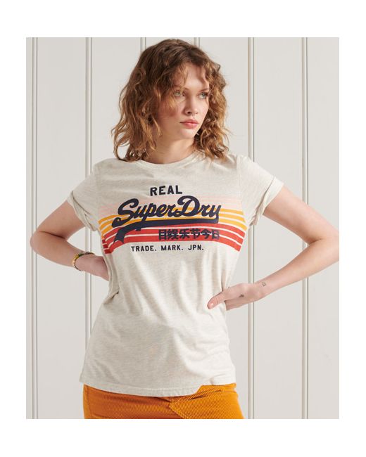 Superdry Vintage Logo Retro Rainbow T-Shirt