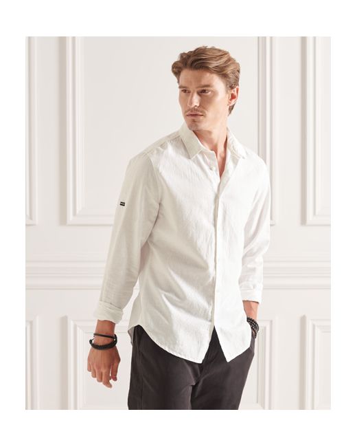 Superdry Organic Cotton Linen Long Sleeved Shirt
