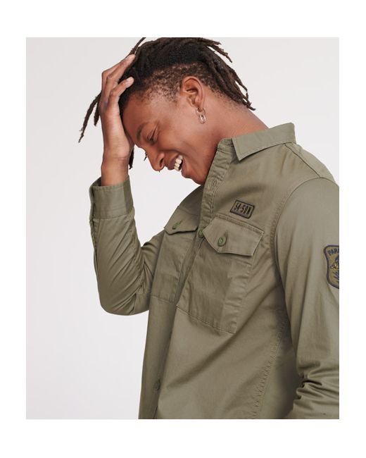 Superdry Core Military Patched Long Sleeved Shirt