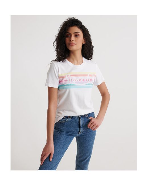 Superdry Premium Logo Rainbow T-Shirt