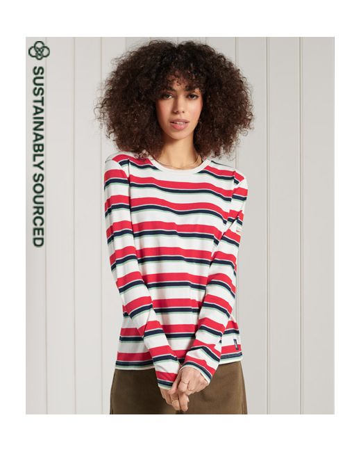 Superdry Organic Cotton Cali Stripe Long Sleeved Top
