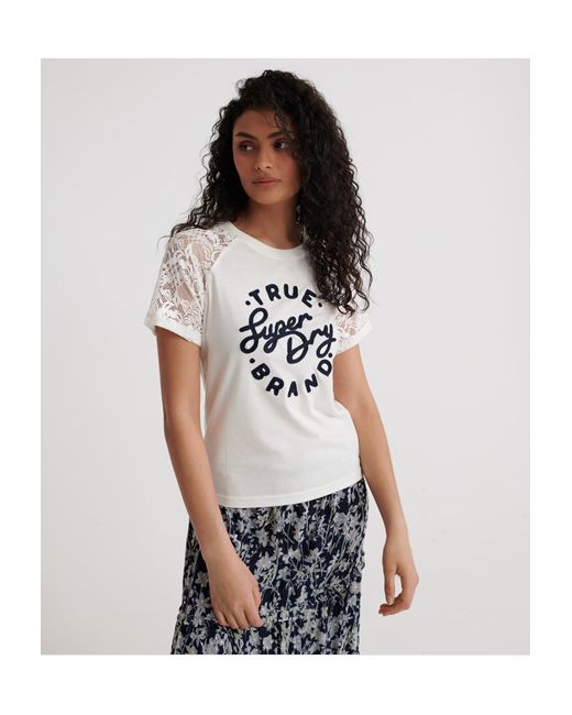Superdry Summer Lace Raglan T-Shirt